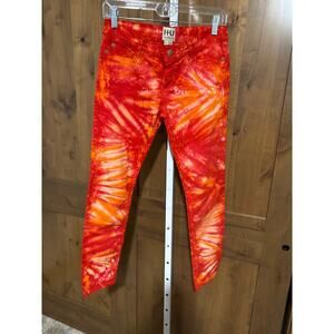 Haute Hippie tie dye ankle skinny jeans, 27, NWOT, low rise, Y2K, concert